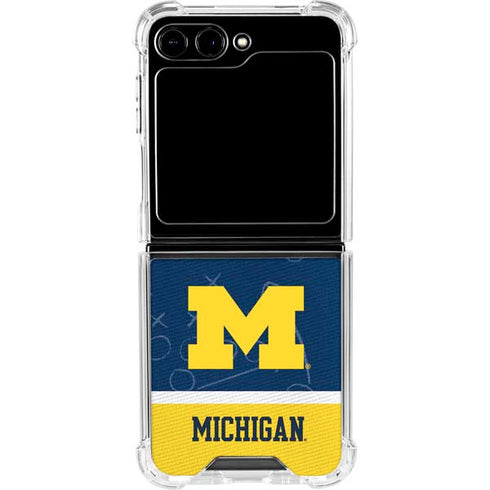 University of Michigan Jersey Split Galaxy Z Flip6 Clear Case