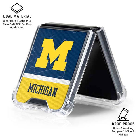 University of Michigan Jersey Split Galaxy Z Flip6 Clear Case