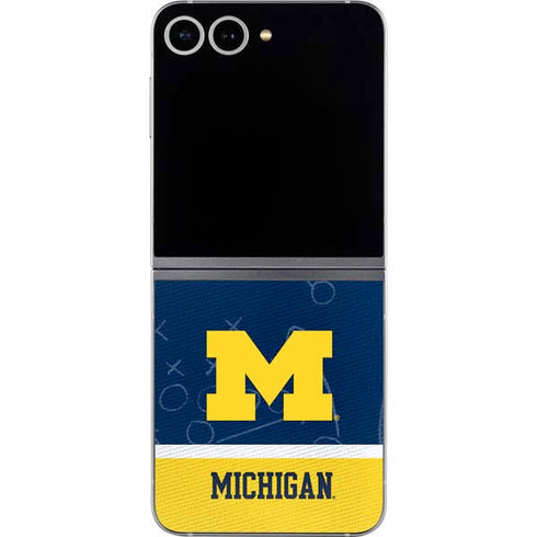 University of Michigan Jersey Split Galaxy Z Flip6 Skin