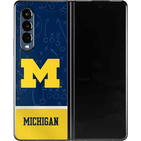 University of Michigan Jersey Split Galaxy Z Fold3 5G Skin