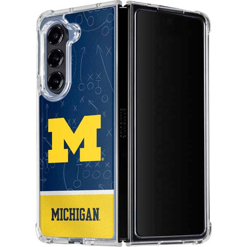 University of Michigan Jersey Split Galaxy Z Fold5 5G Clear Case