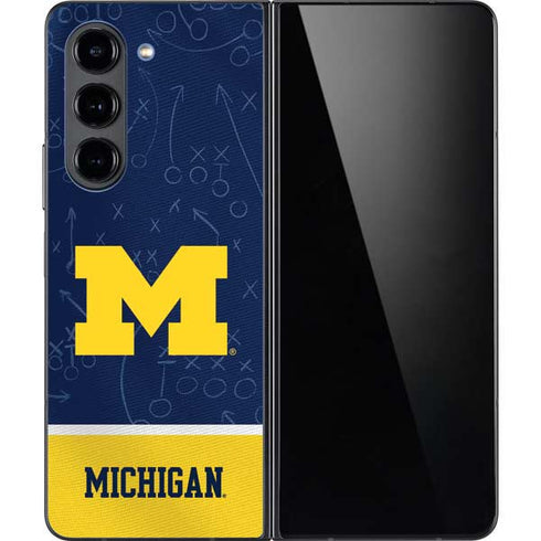 University of Michigan Jersey Split Galaxy Z Fold5 5G Skin