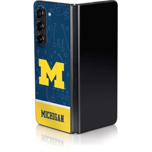 University of Michigan Jersey Split Galaxy Z Fold5 5G Skin