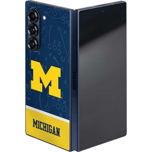 University of Michigan Jersey Split Galaxy Z Fold6 Skin