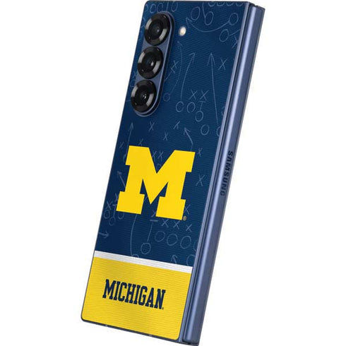 University of Michigan Jersey Split Galaxy Z Fold6 Skin