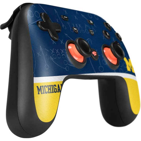 University of Michigan Jersey Split Google Stadia Controller Skin