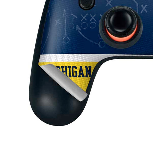 University of Michigan Jersey Split Google Stadia Controller Skin