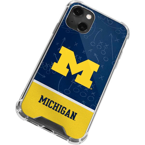 University of Michigan Jersey Split iPhone 13 Mini Clear Case