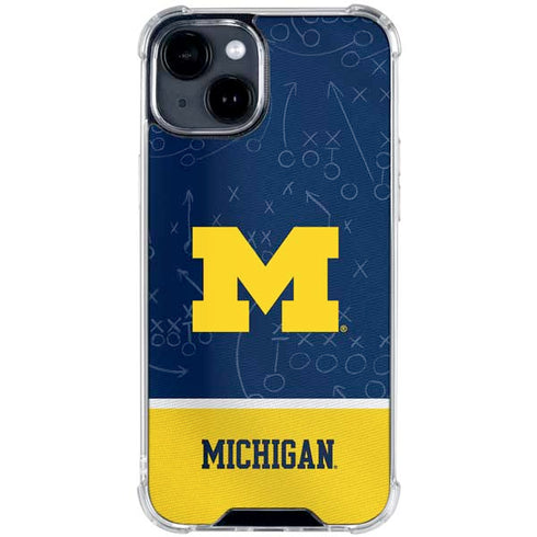 University of Michigan Jersey Split iPhone 14 Plus Clear Case