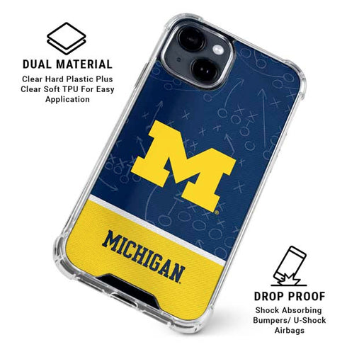 University of Michigan Jersey Split iPhone 14 Plus Clear Case