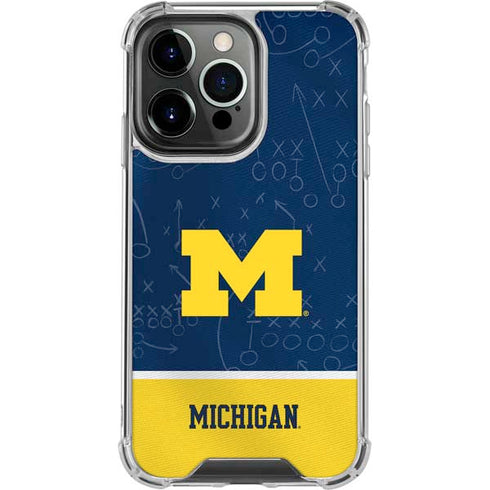 University of Michigan Jersey Split iPhone 14 Pro Clear Case
