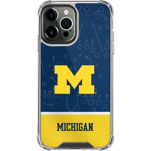 University of Michigan Jersey Split iPhone 14 Pro Max Clear Case