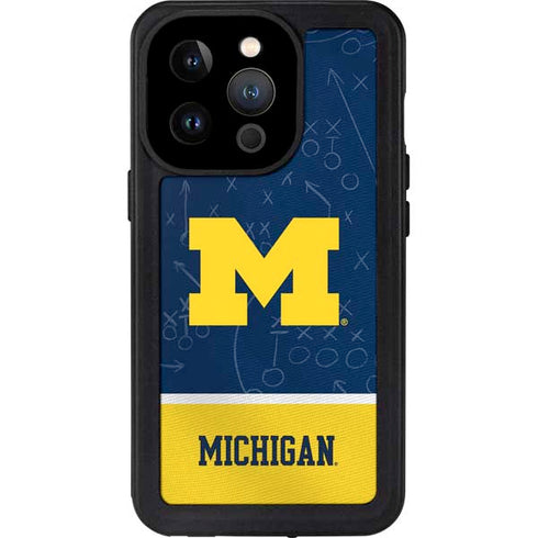 University of Michigan Jersey Split iPhone 14 Pro Waterproof Case