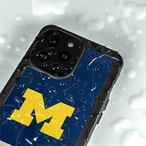University of Michigan Jersey Split iPhone 14 Pro Waterproof Case