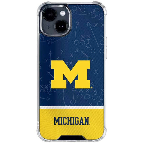 University of Michigan Jersey Split iPhone 15 Plus Clear Case