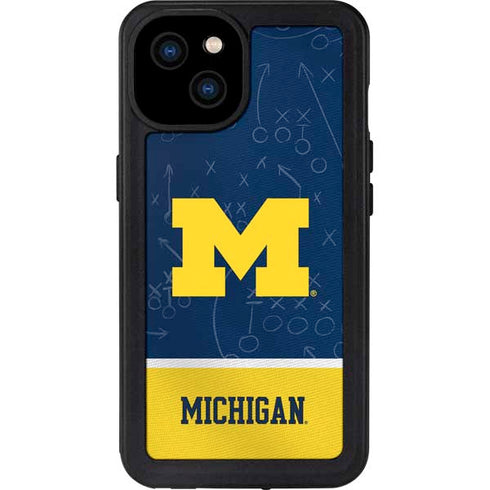 University of Michigan Jersey Split iPhone 15 Plus Waterproof Case
