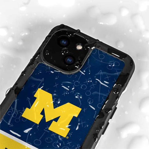 University of Michigan Jersey Split iPhone 15 Plus Waterproof Case