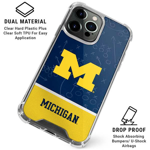 University of Michigan Jersey Split iPhone 15 Pro Max Clear Case