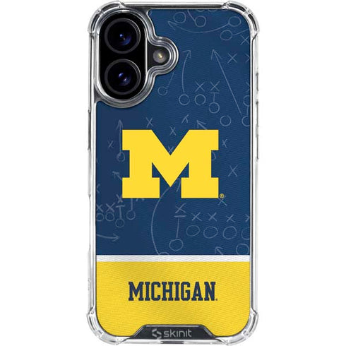 University of Michigan Jersey Split iPhone 16 Plus Clear Case