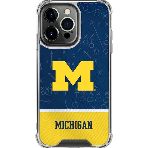 University of Michigan Jersey Split iPhone 16 Pro Max Clear Case