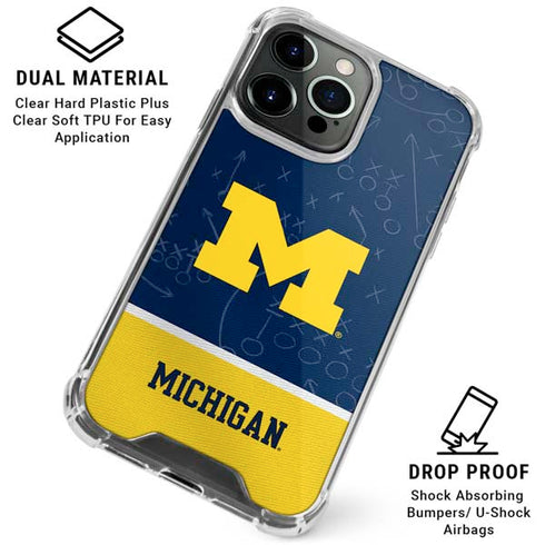 University of Michigan Jersey Split iPhone 16 Pro Max Clear Case