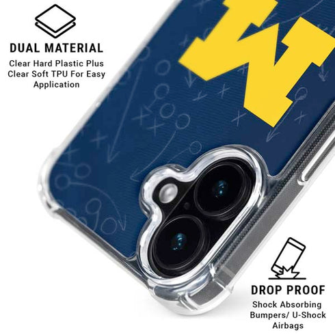 University of Michigan Jersey Split iPhone 17 Clear Case