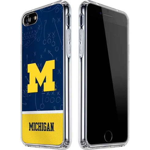 University of Michigan Jersey Split iPhone SE (2nd & 3rd Gen) Clear Case