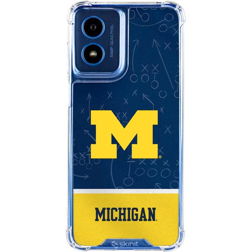 University of Michigan Jersey Split Moto G Play 4G (2024) Clear Case