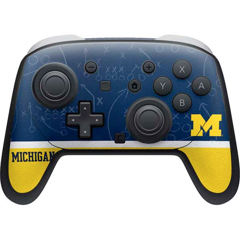 University of Michigan Jersey Split Nintendo Switch 2 (2025) Pro Controller Skin