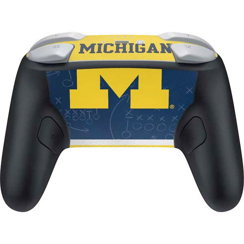 University of Michigan Jersey Split Nintendo Switch 2 (2025) Pro Controller Skin