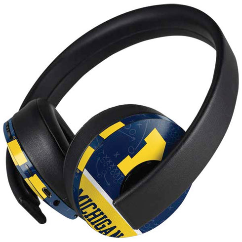 University of Michigan Jersey Split PlayStation 4 Gold Wireless Headset Skin