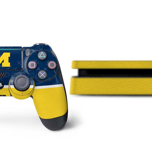 University of Michigan Jersey Split PS4 Slim Bundle Skin