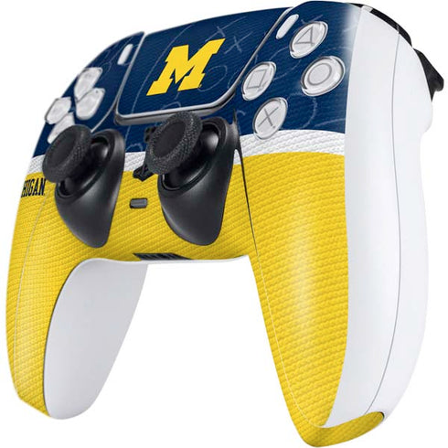 University of Michigan Jersey Split PS5 Controller Skin