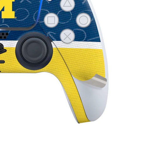 University of Michigan Jersey Split PS5 Controller Skin
