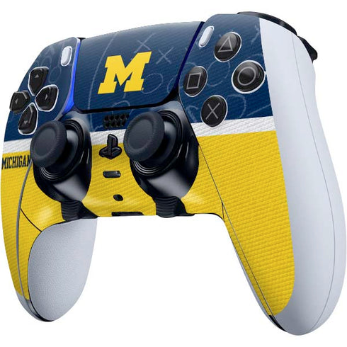 University of Michigan Jersey Split PS5 DualSense Edge Pro Controller Skin