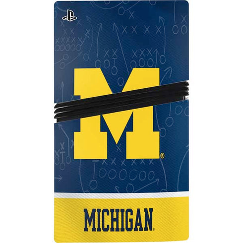 University of Michigan Jersey Split PS5 Pro Disk Console Skin