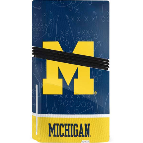 University of Michigan Jersey Split PS5 Pro Disk Console Skin