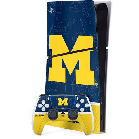 University of Michigan Jersey Split PS5 Slim Digital Edition Bundle Skin