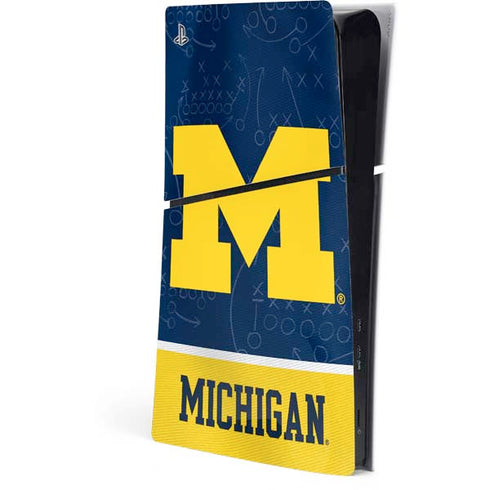 University of Michigan Jersey Split PS5 Slim Digital Edition Console Skin