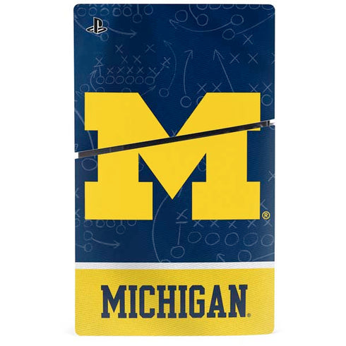 University of Michigan Jersey Split PS5 Slim Digital Edition Console Skin