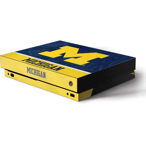 University of Michigan Jersey Split Xbox One X Console Skin