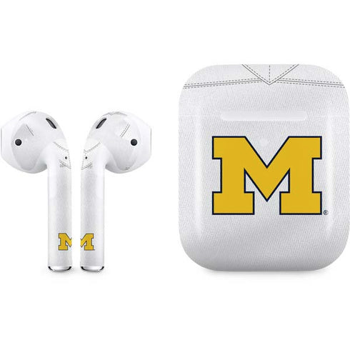 University of Michigan White Jersey Apple AirPods 2 Skin