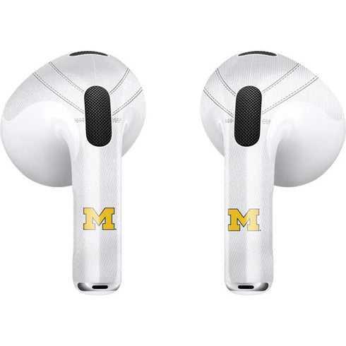 University of Michigan White Jersey Apple AirPods (3rd Gen 2021) Skin