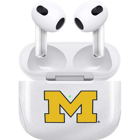 University of Michigan White Jersey Apple AirPods (3rd Gen 2021) Skin