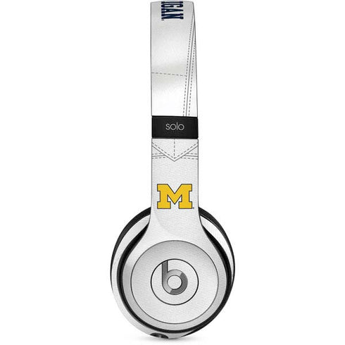 University of Michigan White Jersey Beats Solo 2 Wired Skin