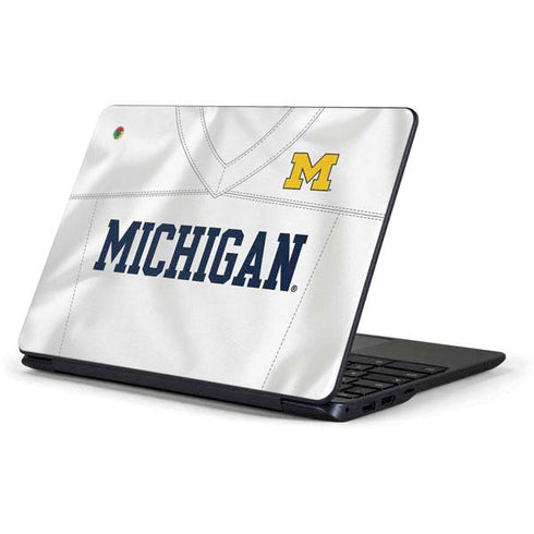 University of Michigan White Jersey Samsung Chromebook Skin