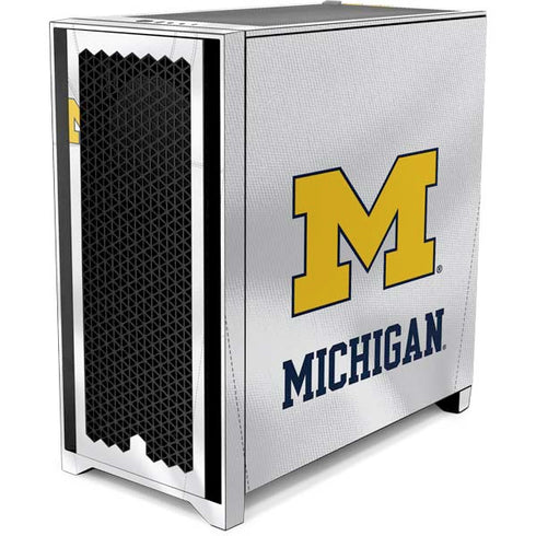 University of Michigan White Jersey Corsair 4000D Tempered Glass Mid-Tower ATX Case Skin