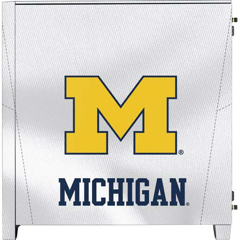 University of Michigan White Jersey Corsair 4000D Tempered Glass Mid-Tower ATX Case Skin