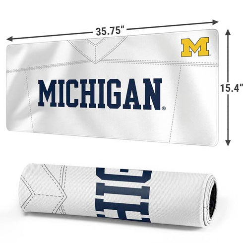 University of Michigan White Jersey Gaming Mouse Pad