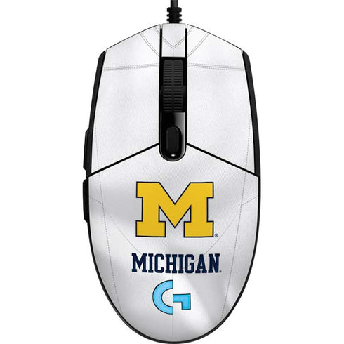 University of Michigan White Jersey G203 Prodigy RGB Wired Gaming Mouse Skin